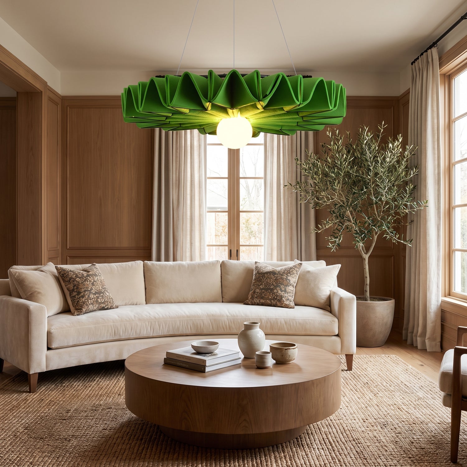 Sonora felt chandelier - Green, living room