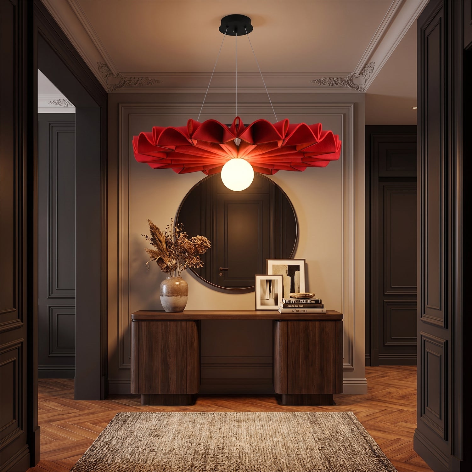 Sonora felt chandelier - Red