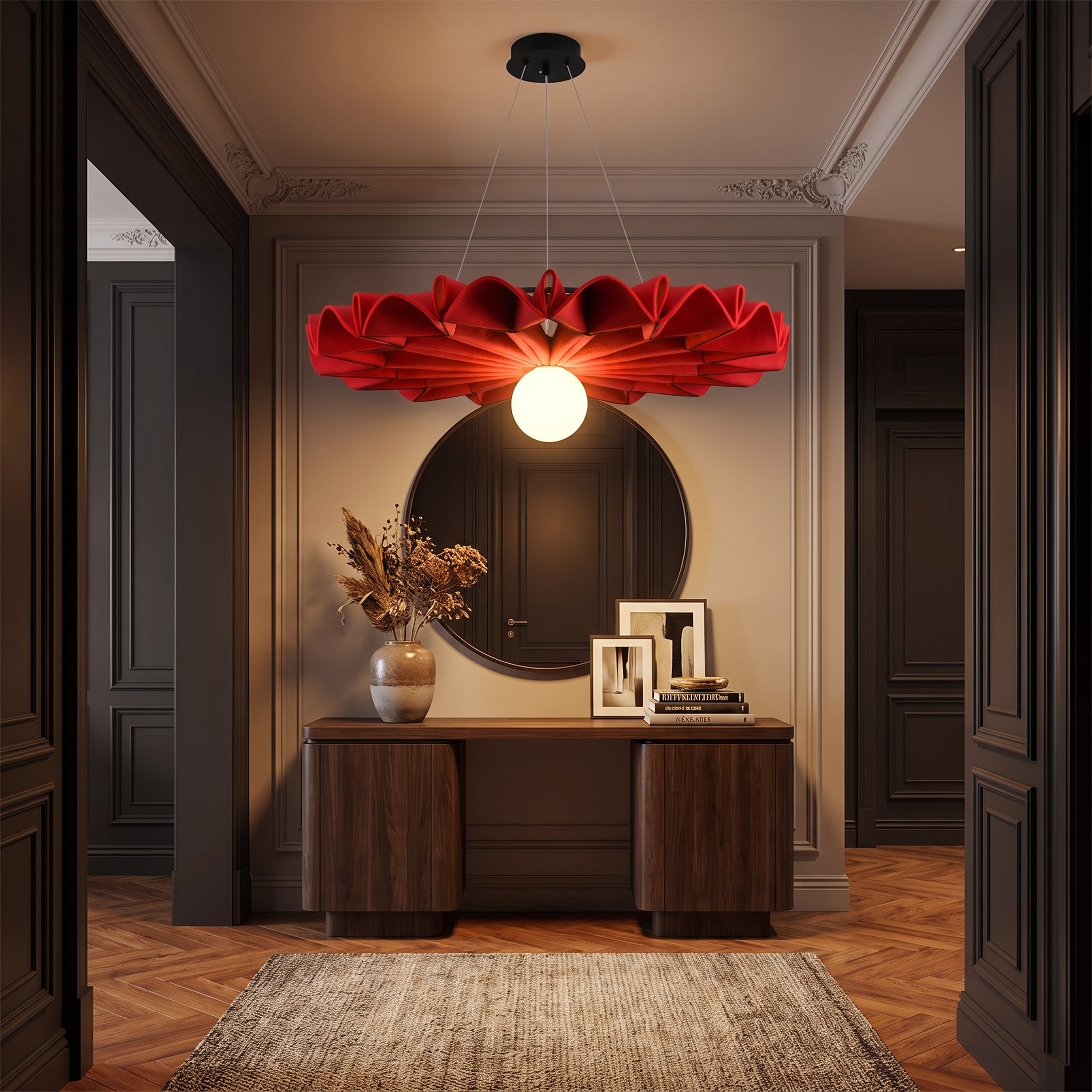 Sonora felt chandelier - Red