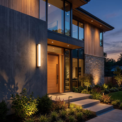 Lumira bronze tube outdoor wall sconce