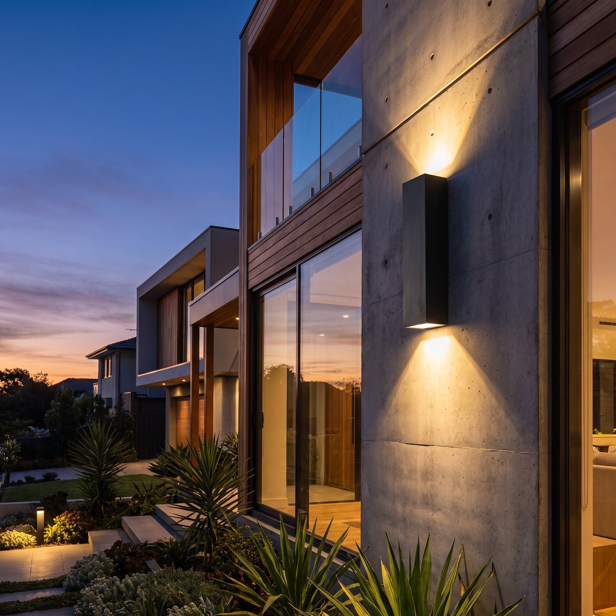 Kade black up and down outdoor wall light