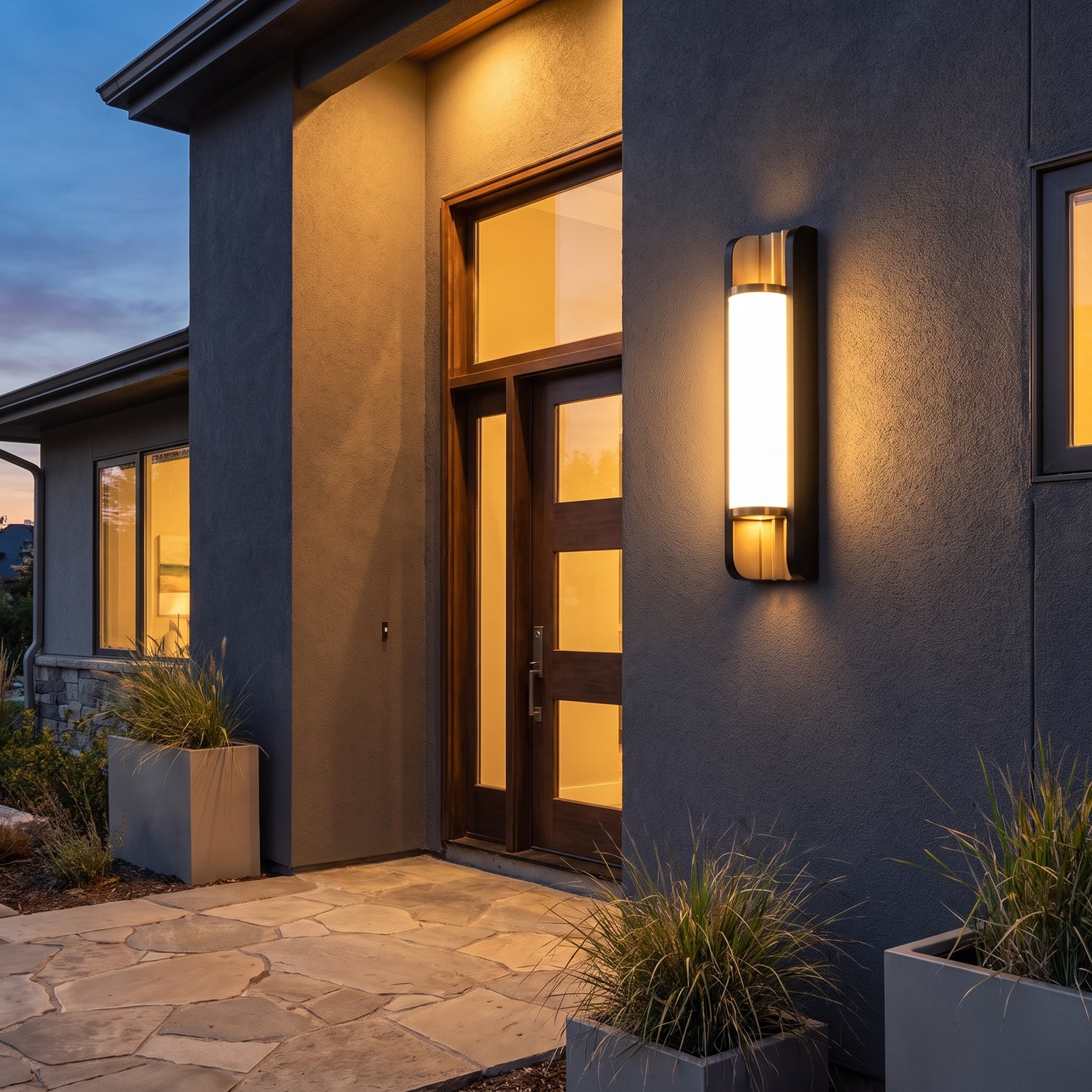 Orin black and brass up and down outdoor sconce