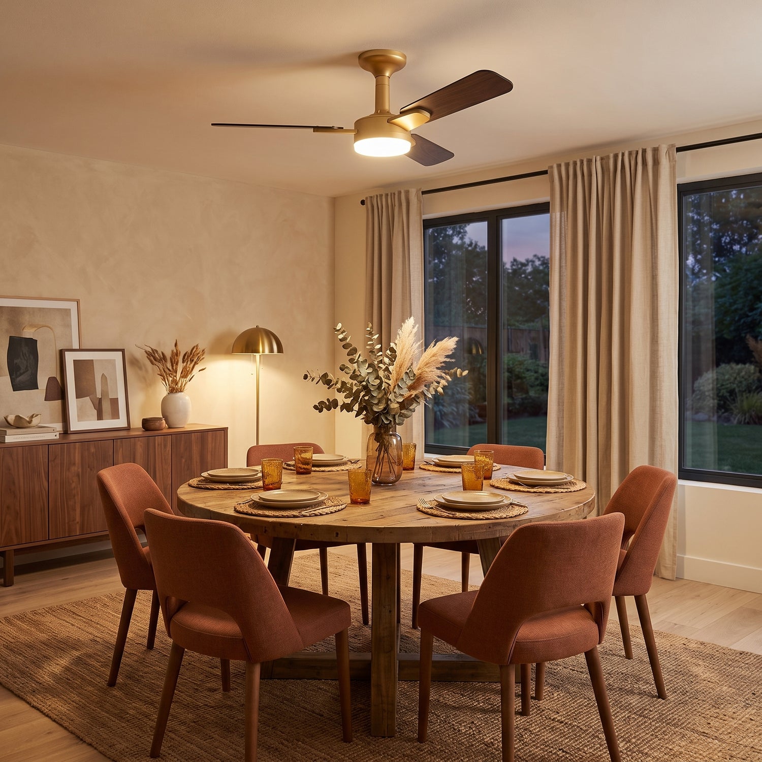 Wexford ceiling fan - Golden Walnut Wood