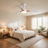 Wexford ceiling fan - White Walnut Wood, bedroom