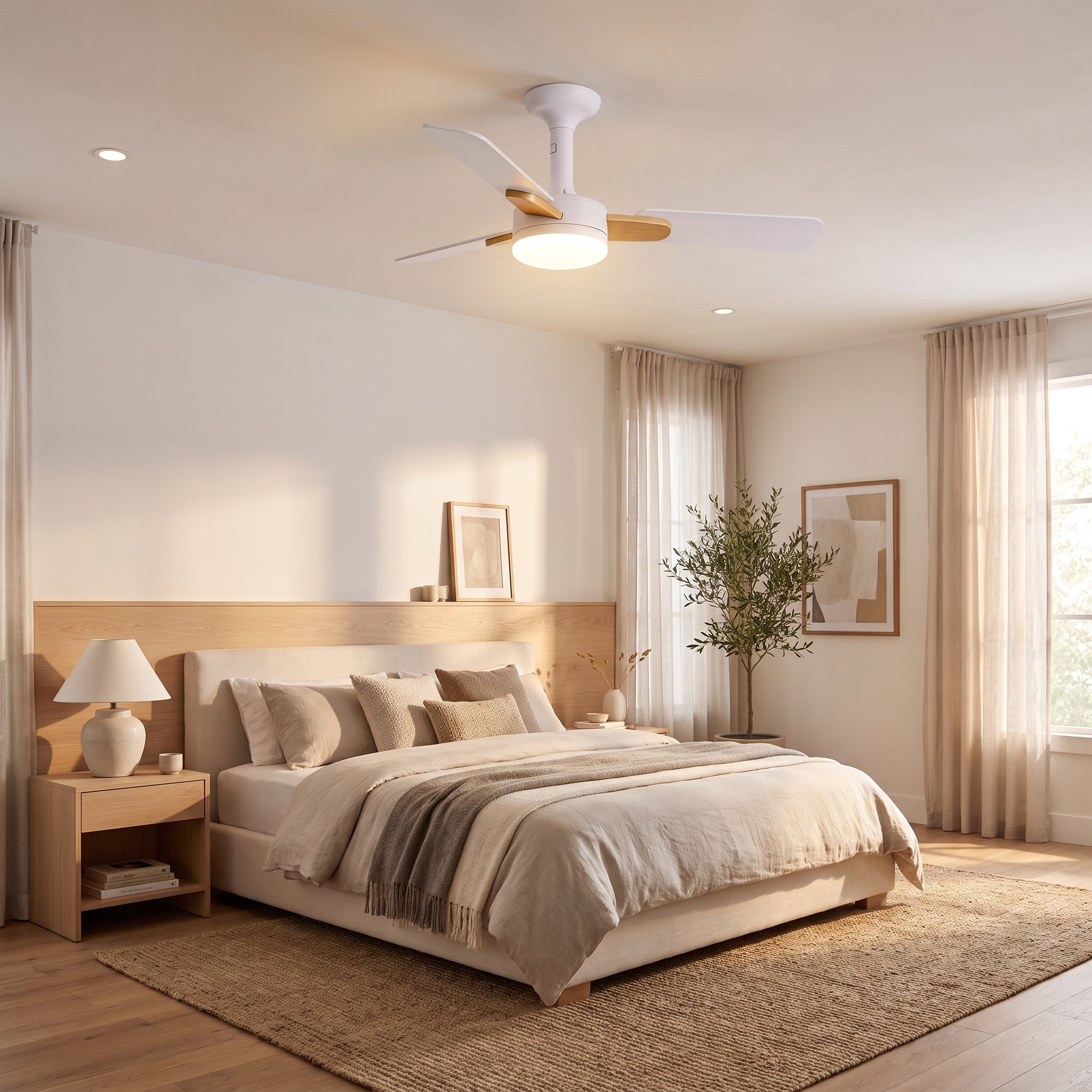 Wexford ceiling fan - White Walnut Wood
