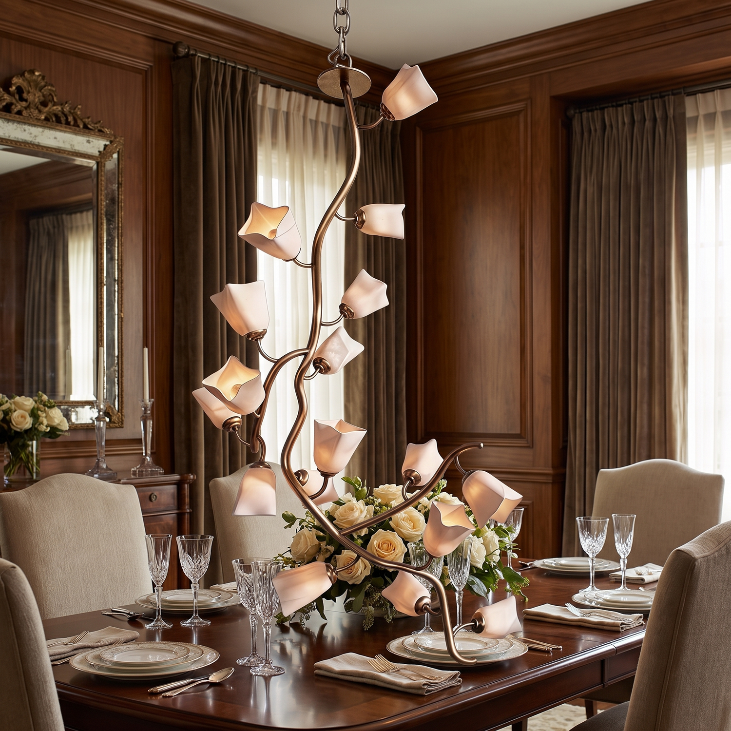 Fleur branch pendant chandelier lifestyle 2