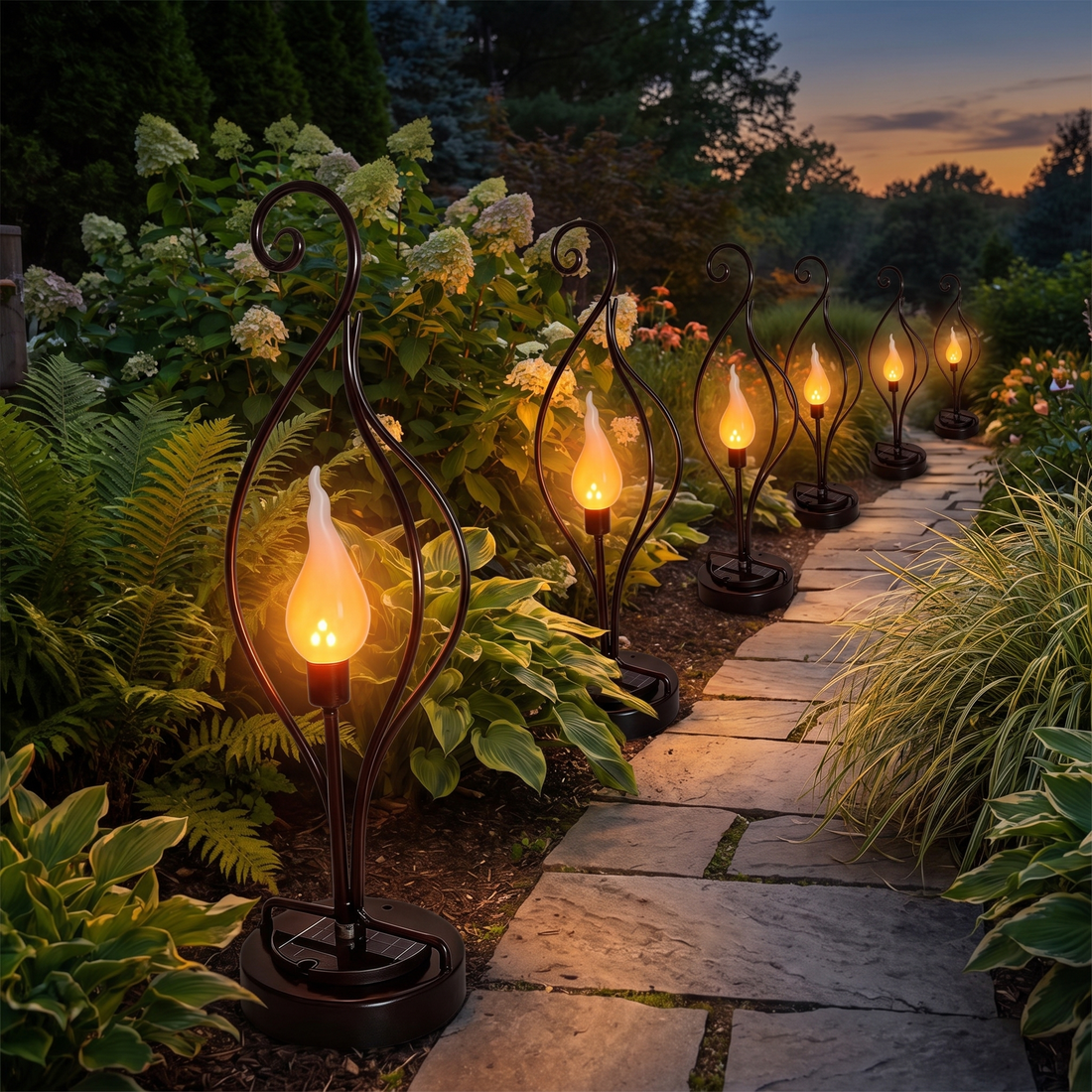 Pyra flame solar garden light lifestyle 1