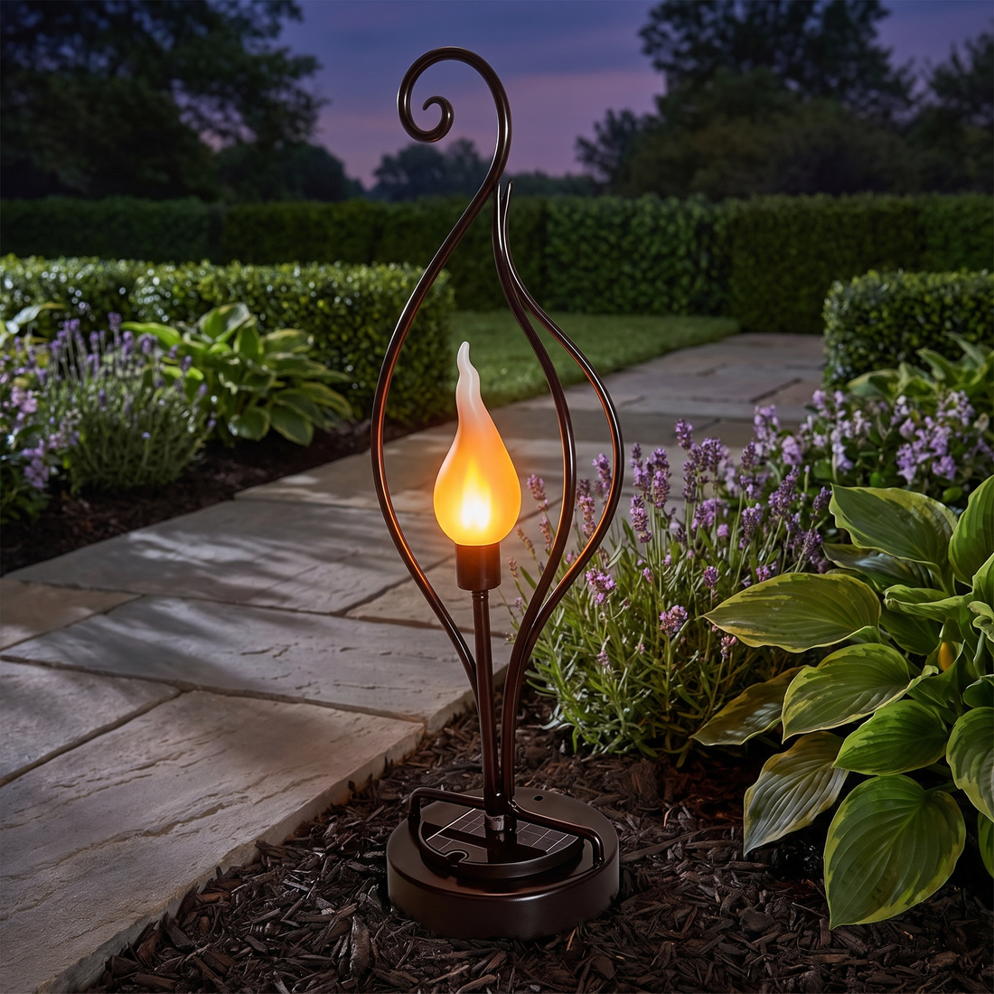 Pyra flame solar garden light lifestyle 5