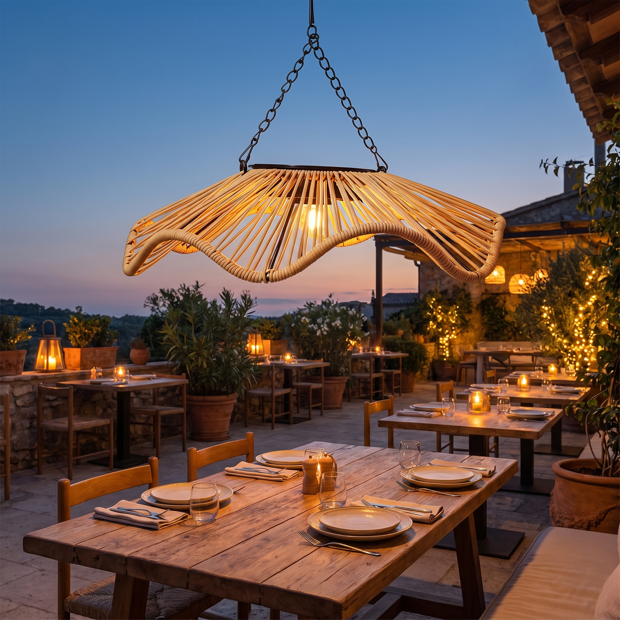 Tinsley Woven Outdoor Pendant Single-Layer lifestyle