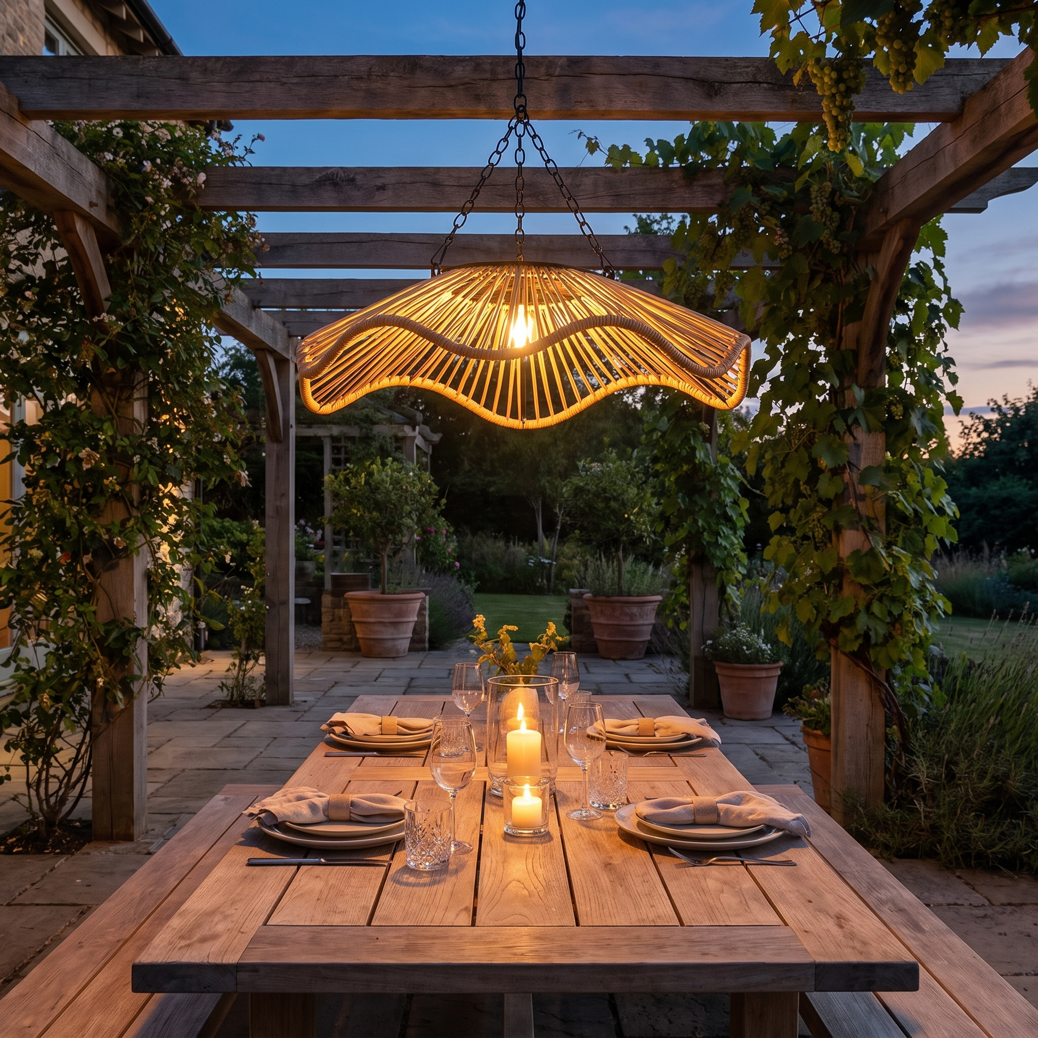 Tinsley Woven Outdoor Pendant Single-Layer lifestyle