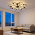 Daisy black iron flower semi flush ceiling light in a modern Nordic living room