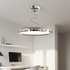 Vireo polished chrome disc semi flush ceiling light in a minimalist study