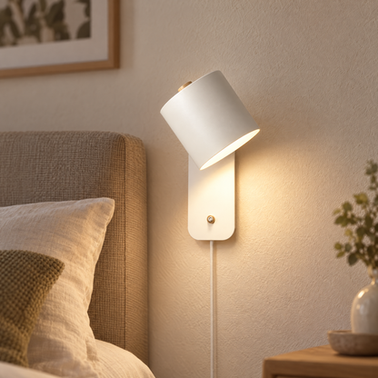 Pivo Plug In Cylinder Wall Lamp in White