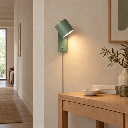 Pivo Plug In Cylinder Wall Lamp in Green