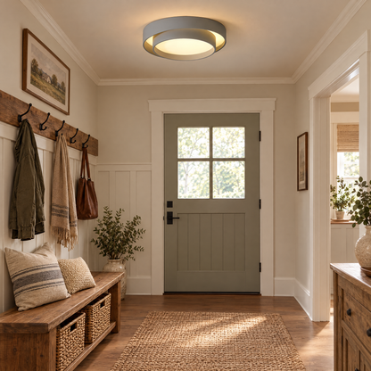 Cadenza Drum Flush Mount Ceiling Light in Grey