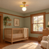 Macaron ceiling light in multicolor, ⌀9.3" x H11.8", in a Craftsman bungalow nursery