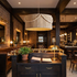 Cordelia pendant light over the host stand of an upscale bistro