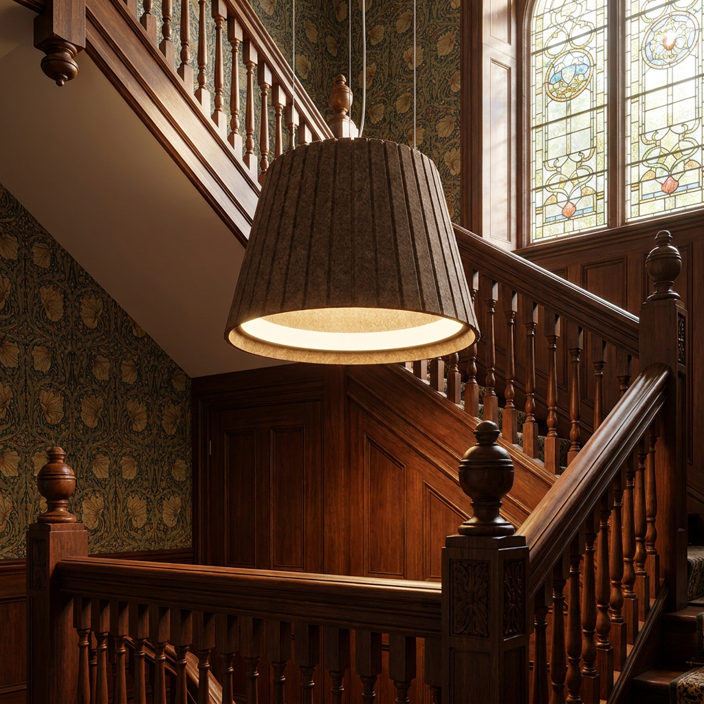 Calma brown pendant light in the stairwell of a Victorian style home