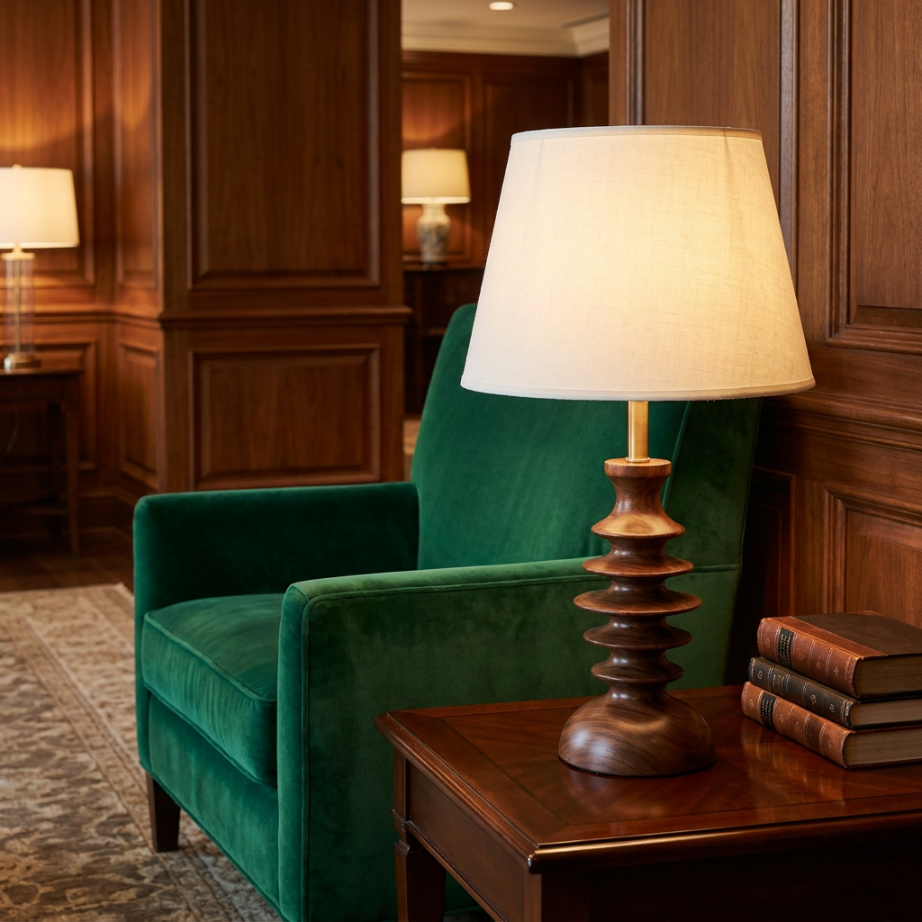 Wendell table lamp in a hotel lobby lounge