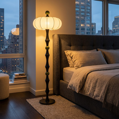 Saffi floor lamp in a Manhattan apartment bedroom