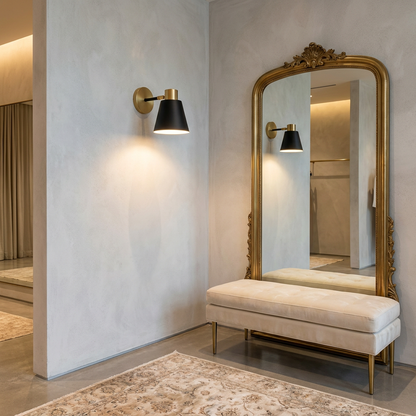 Kestin adjustable wall lamp in a retail fitting area