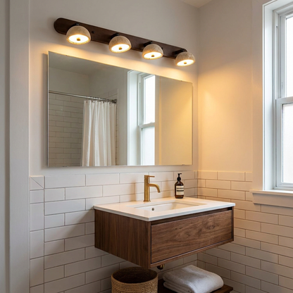 Tivoli vanity light in a Brooklyn apartment bathroom