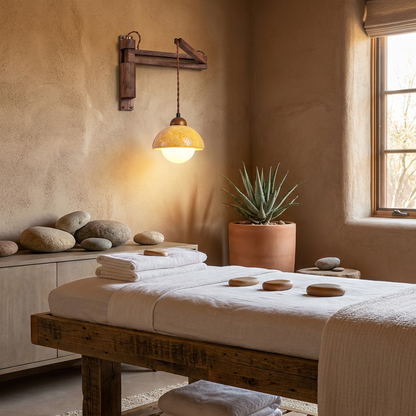 Sedona wall sconce in a spa treatment room