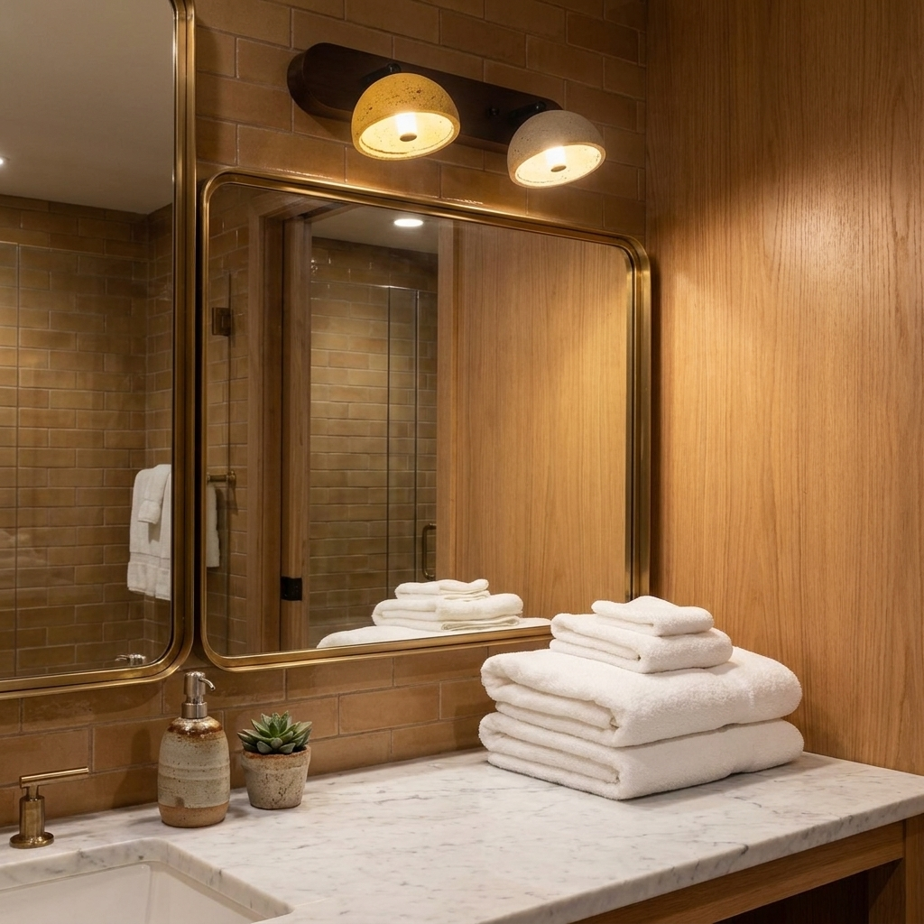 Tivoli vanity light in a boutique hotel bathroom