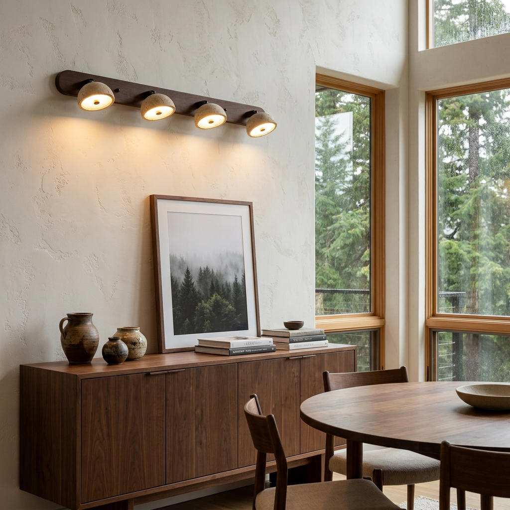 Tivoli vanity light above a sideboard in a dining room