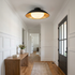 Ombrelle Dome Light in Black & Gold in a farmhouse-style entry hallway