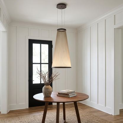 Filigrane Mesh Pendant in Model A cone, farmhouse entryway in Raleigh