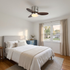 Joliette ceiling fan light Model A in a suburban guest bedroom