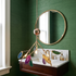 Calliste 4-head multicolor agate rose gold chandelier in a Charleston townhouse powder room