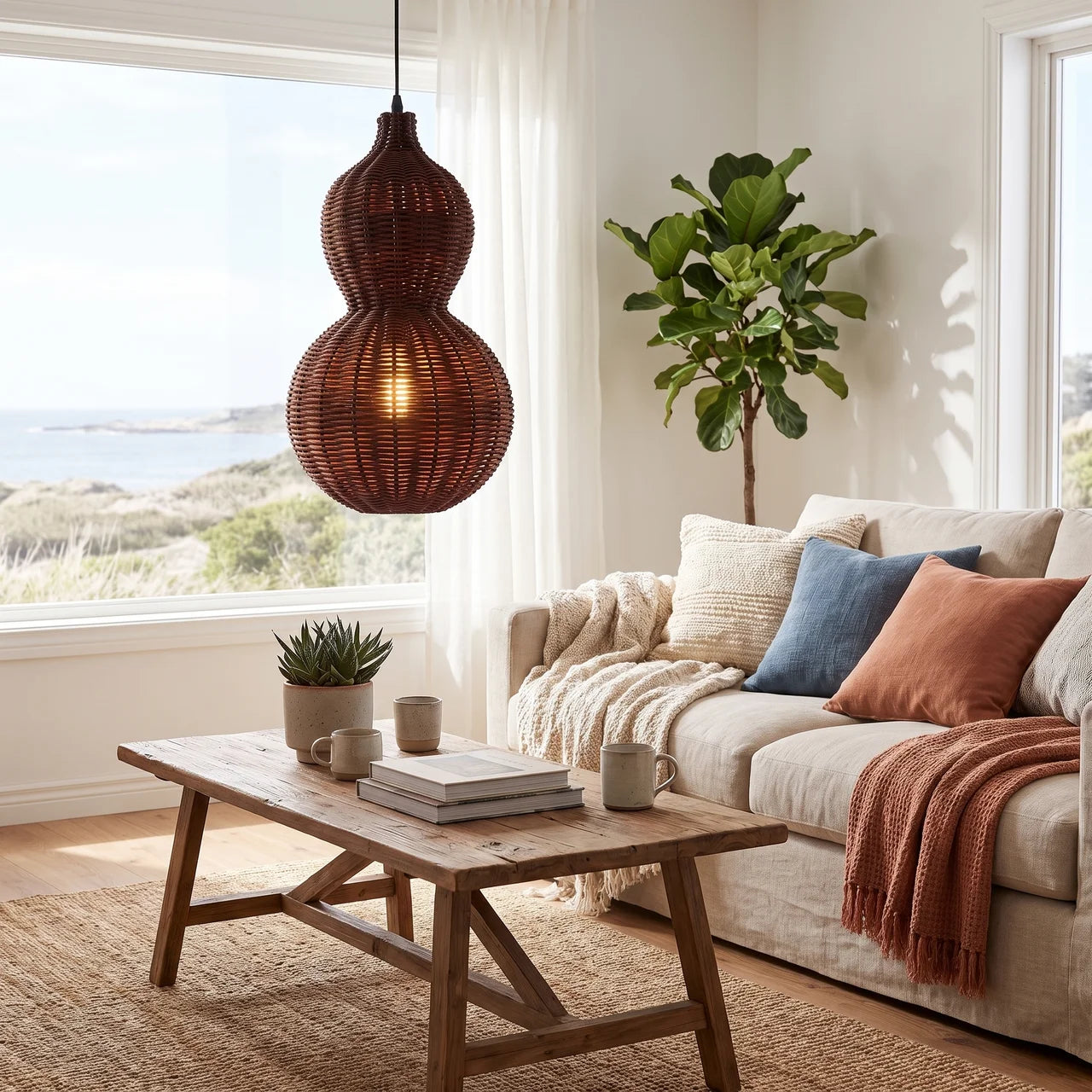 Willow Modern Rattan Pendant Light