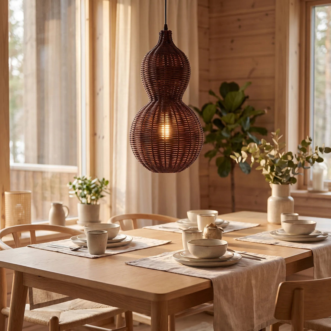 Willow Modern Rattan Pendant Light