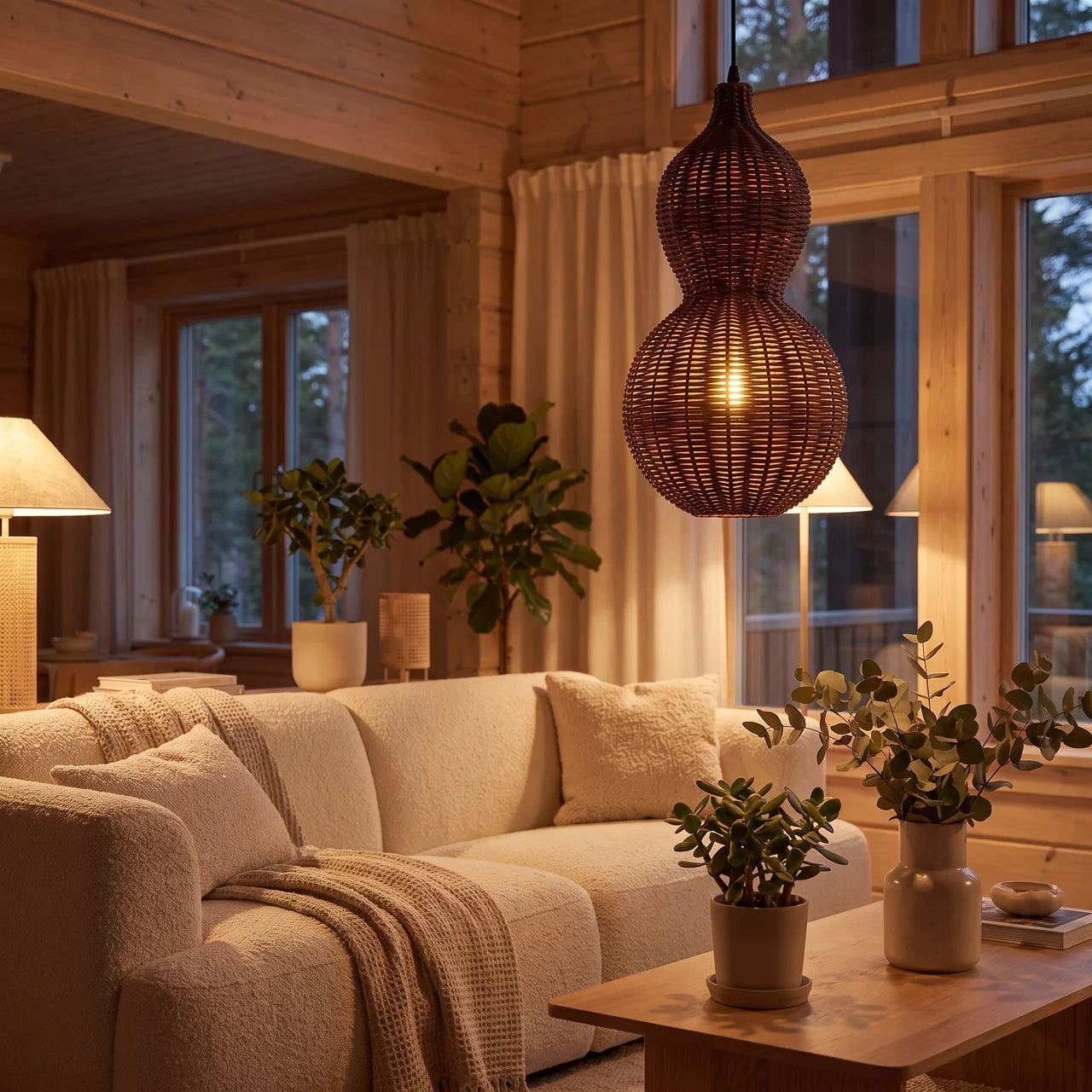 Willow Modern Rattan Pendant Light