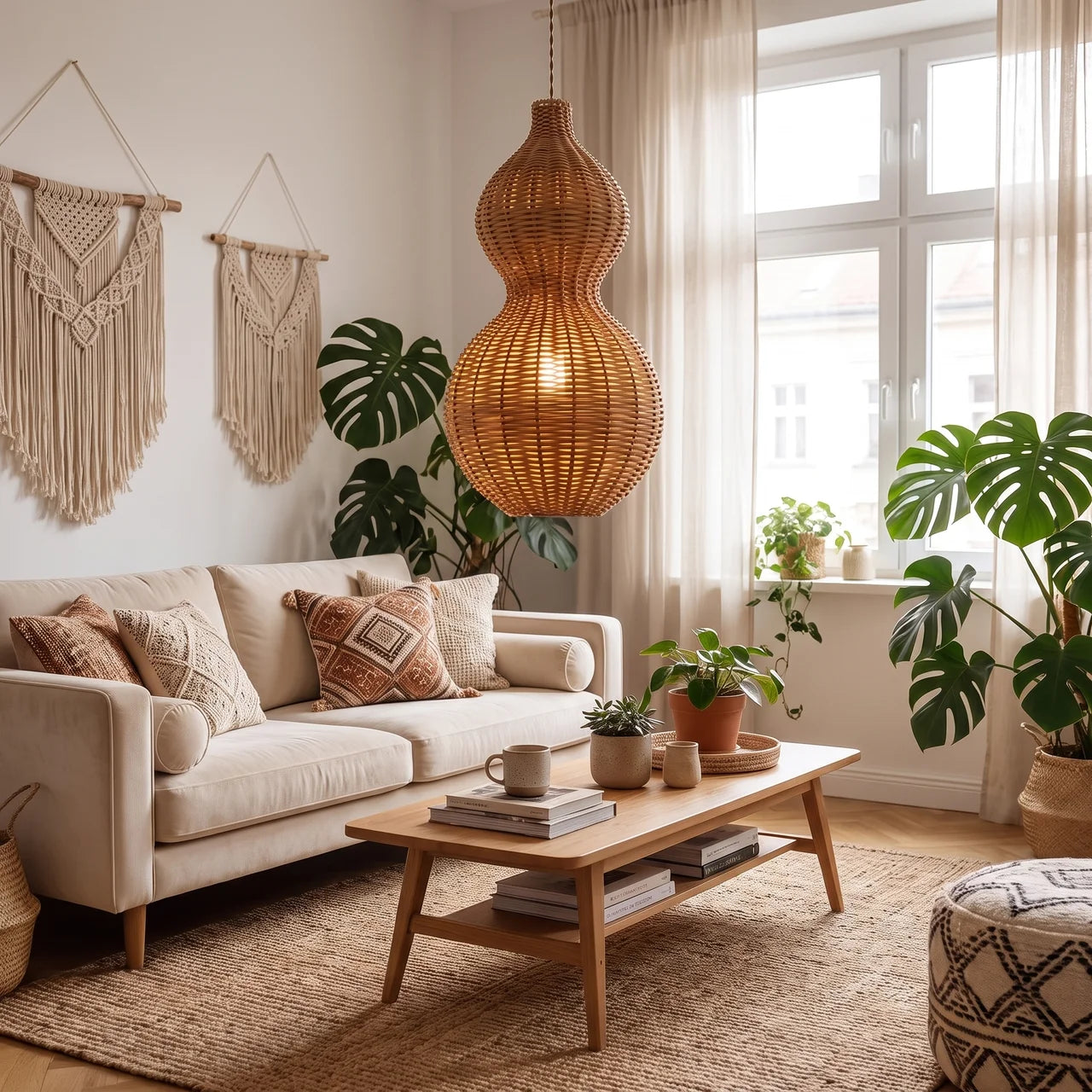Willow Modern Rattan Pendant Light