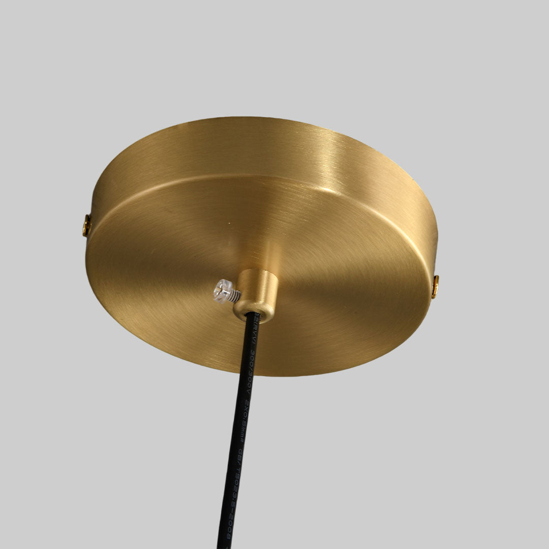 Ember Vintage Glass Brass Pendant Light