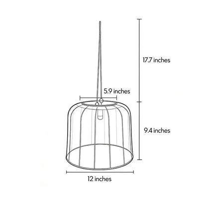 Rhea Woven Rattan Solar Pendant