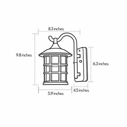 Jourdain Farmhouse Lantern Outdoor Wall Light