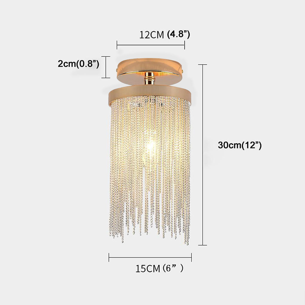 Odetta Metal Tassel Semi Flush Ceiling Light